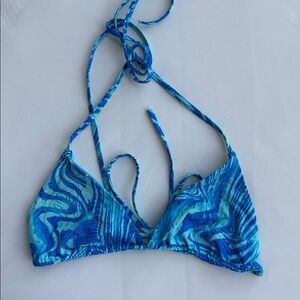 Frankie's Bikinis Blue Swirl Bikini Top